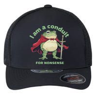 I Am A Conduit For Nonsense Funny Frog Flexfit Unipanel Trucker Cap
