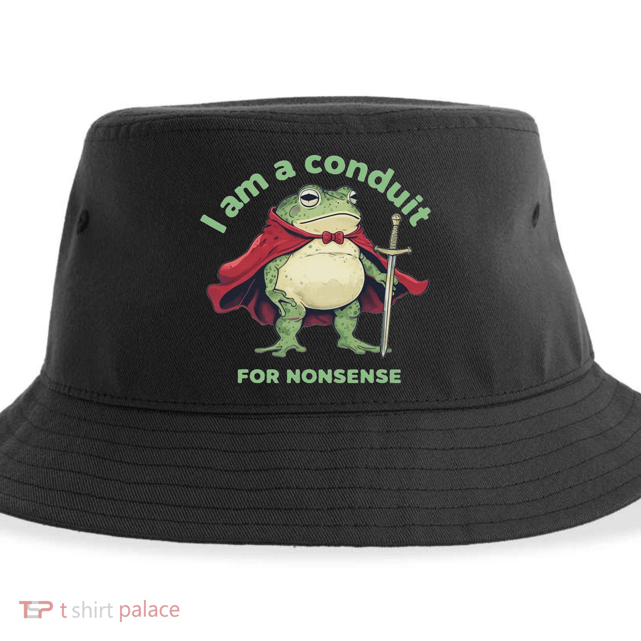 I Am A Conduit For Nonsense Funny Frog Sustainable Bucket Hat