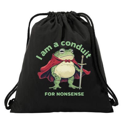 I Am A Conduit For Nonsense Funny Frog Drawstring Bag