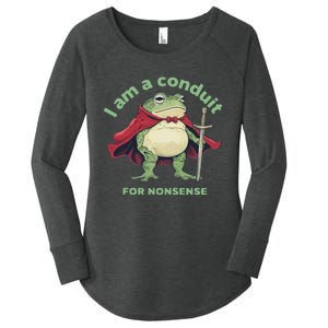 I Am A Conduit For Nonsense Funny Frog Women's Perfect Tri Tunic Long Sleeve Shirt