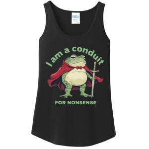 I Am A Conduit For Nonsense Funny Frog Ladies Essential Tank