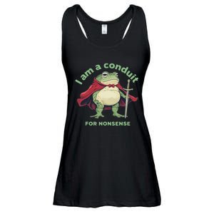 I Am A Conduit For Nonsense Funny Frog Ladies Essential Flowy Tank