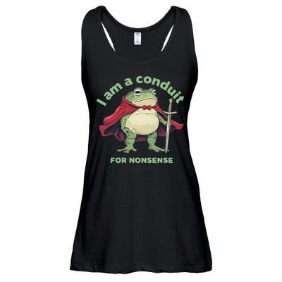 I Am A Conduit For Nonsense Funny Frog Ladies Essential Flowy Tank
