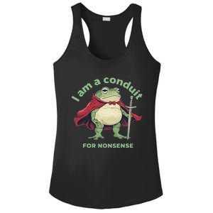 I Am A Conduit For Nonsense Funny Frog Ladies PosiCharge Competitor Racerback Tank