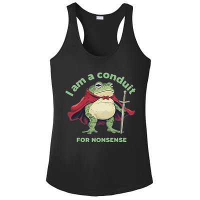 I Am A Conduit For Nonsense Funny Frog Ladies PosiCharge Competitor Racerback Tank