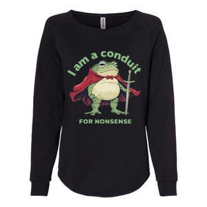 I Am A Conduit For Nonsense Funny Frog Womens California Wash Sweatshirt