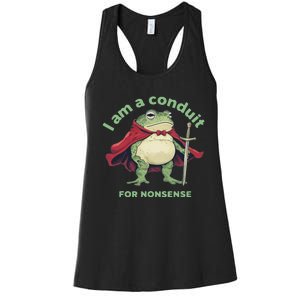 I Am A Conduit For Nonsense Funny Frog Women's Racerback Tank