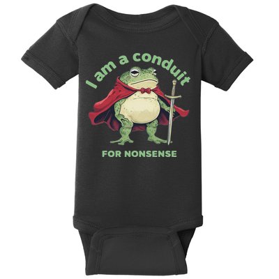 I Am A Conduit For Nonsense Funny Frog Baby Bodysuit