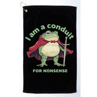 I Am A Conduit For Nonsense Funny Frog Golf Towel