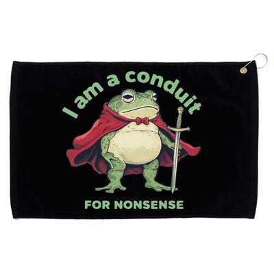 I Am A Conduit For Nonsense Funny Frog Grommeted Golf Towel