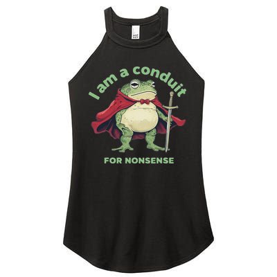 I Am A Conduit For Nonsense Funny Frog Women's Perfect Tri Rocker Tank
