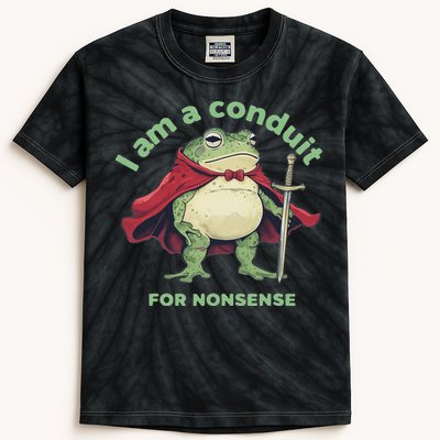 I Am A Conduit For Nonsense Funny Frog Kids Tie-Dye T-Shirt