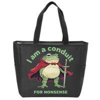 I Am A Conduit For Nonsense Funny Frog Zip Tote Bag