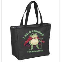 I Am A Conduit For Nonsense Funny Frog Zip Tote Bag