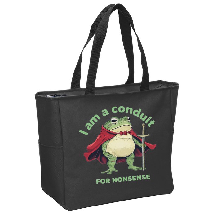 I Am A Conduit For Nonsense Funny Frog Zip Tote Bag