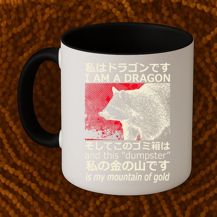 I Am A Dragon And This Dumpster Is My Mountain Gf Gold Gift Mug
