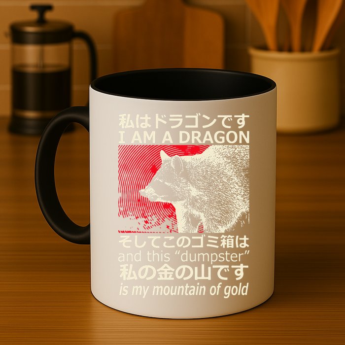 I Am A Dragon And This Dumpster Is My Mountain Gf Gold Gift Mug