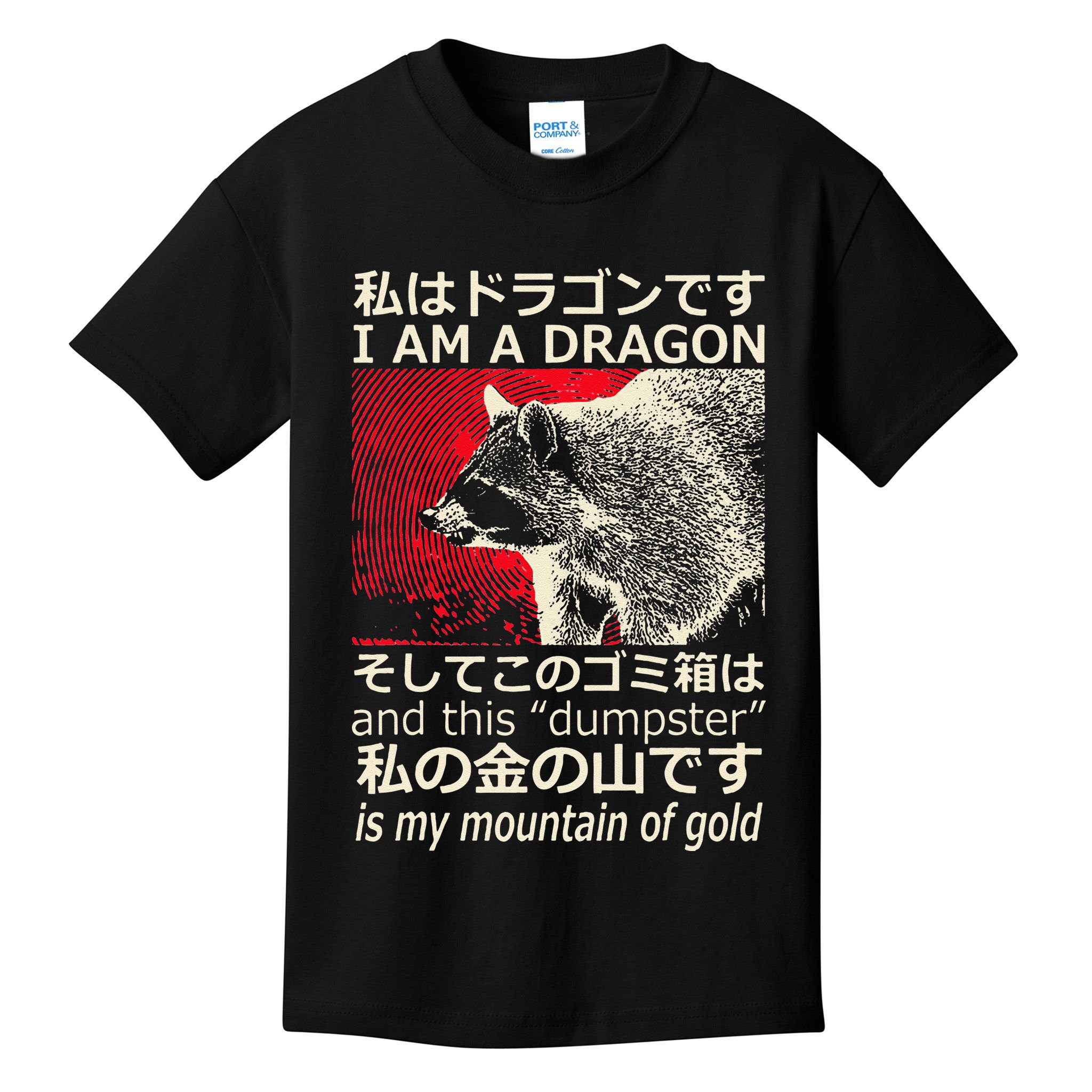 I Am A Dragon And This Dumpster Is My Mountain Gf Gold Gift Kids T-Shirt
