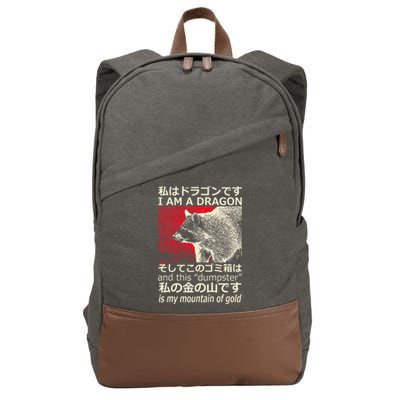 I Am A Dragon And This Dumpster Is My Mountain Gf Gold Gift Cotton Canvas Backpack