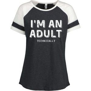 Im An Adult Technically Funny 18th Birim An Adult Technically Enza Ladies Jersey Colorblock Tee