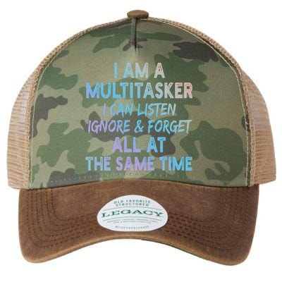 I Am A Multitasker I Can Listen Ignore Funny Sarcastic Quote Cute Gift Legacy Tie Dye Trucker Hat