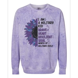 I Am A Military Child Brave Heart Resilient Soul Month Of Military Child Colorblast Crewneck Sweatshirt