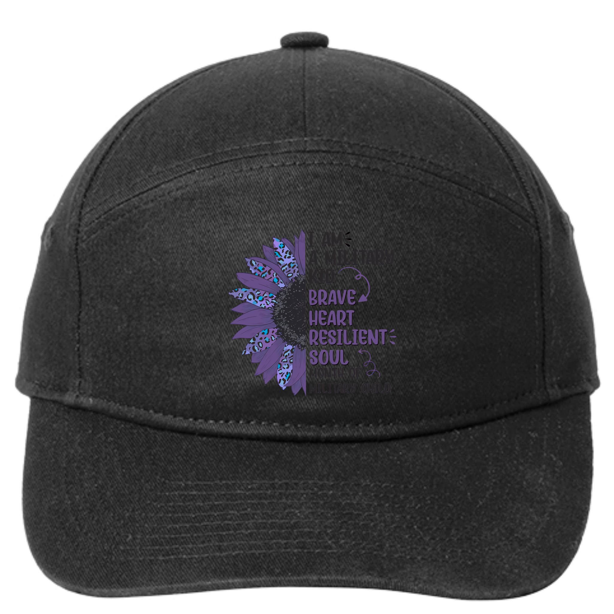 I Am A Military Child Brave Heart Resilient Soul Month Of Military Child 7-Panel Snapback Hat