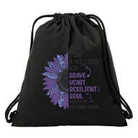 I Am A Military Child Brave Heart Resilient Soul Month Of Military Child Drawstring Bag
