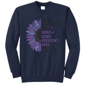 I Am A Military Child Brave Heart Resilient Soul Month Of Military Child Tall Sweatshirt