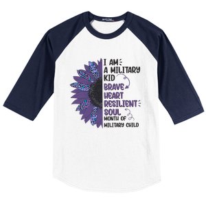 I Am A Military Child Brave Heart Resilient Soul Month Of Military Child Baseball Sleeve Shirt