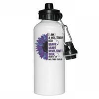 I Am A Military Child Brave Heart Resilient Soul Month Of Military Child Aluminum Water Bottle