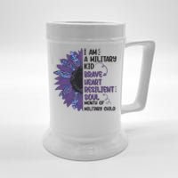 I Am A Military Child Brave Heart Resilient Soul Month Of Military Child Beer Stein