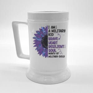 I Am A Military Child Brave Heart Resilient Soul Month Of Military Child Beer Stein