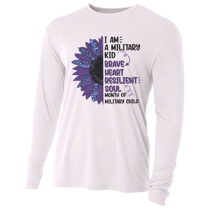 I Am A Military Child Brave Heart Resilient Soul Month Of Military Child Cooling Performance Long Sleeve Crew