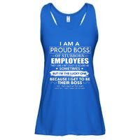 I Am A Proud Boss Of Stubborn Employees They Are Bit Crazy Great Gift Ladies Essential Flowy Tank