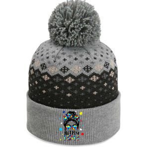 I Am A Proud Autism Mother Of A Warrior A Great Gift The Baniff Cuffed Pom Beanie