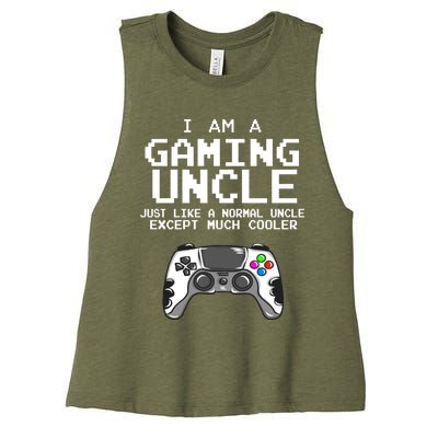 I Am A Gaming Uncle Funny Video Game Funny Gift Lovers Cute Gift Women's Racerback Cropped Tank