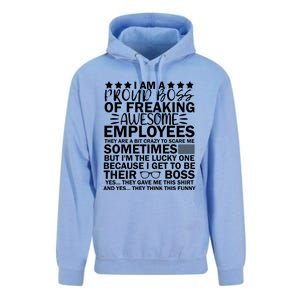 I Am A Proud Boss Of Freaking Awesome Employees Funny Boss Gift Unisex Surf Hoodie