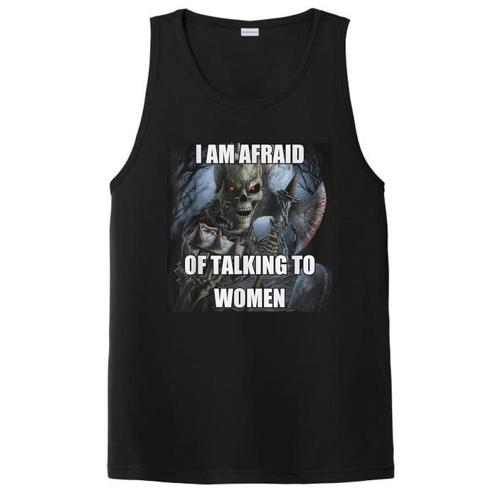 I Am Afraid Of Talking To Funny Hard Skeleton Meme PosiCharge Competitor Tank