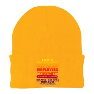 I Am A Proud Boss Of Stubborn Employees They Are Gift Knit Cap Winter Beanie