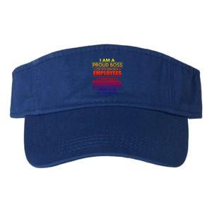 I Am A Proud Boss Of Stubborn Employees They Are Gift Valucap Bio-Washed Visor