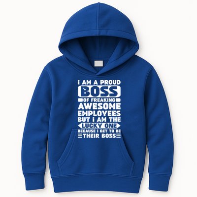 I Am A Proud Boss Of Freaking Awesome Employees Funny Gift Kids Hoodie