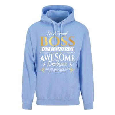 I Am A Proud Boss Of Freaking Awesome Employees Funny Gift Meaningful Gift Unisex Surf Hoodie