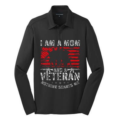 I Am A Mom And A Veteran Nothing Scares Me Veteran Silk Touch Performance Long Sleeve Polo