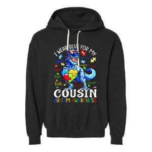 I Am A Warrior Autism Family Dinosaur Autism Awareness Garment-Dyed Fleece Hoodie