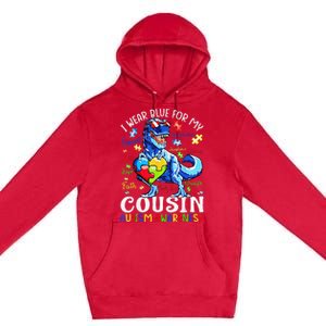 I Am A Warrior Autism Family Dinosaur Autism Awareness Premium Pullover Hoodie