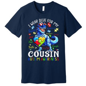 I Am A Warrior Autism Family Dinosaur Autism Awareness Premium T-Shirt