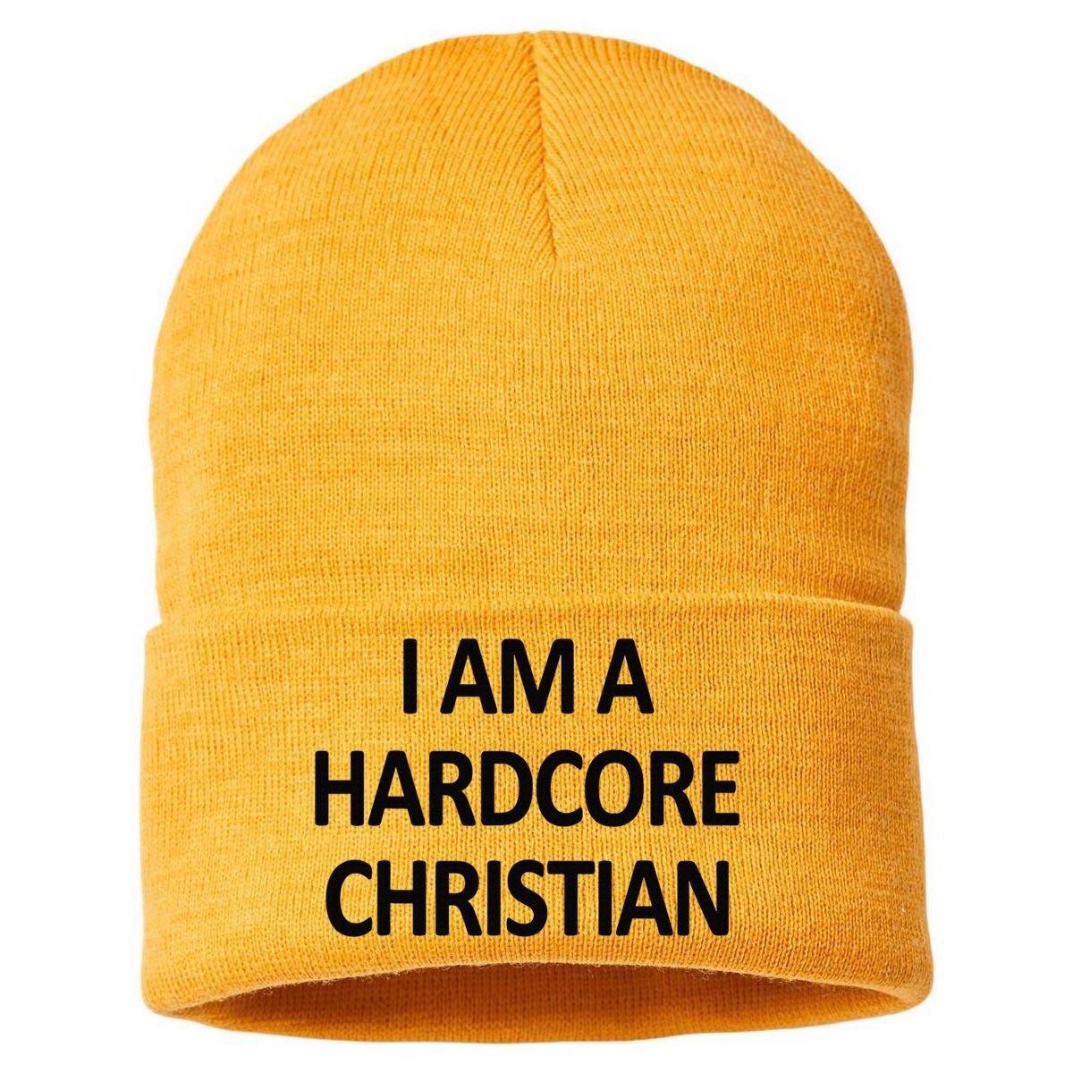 I Am A Hardcore Christian Funny Sustainable Knit Beanie