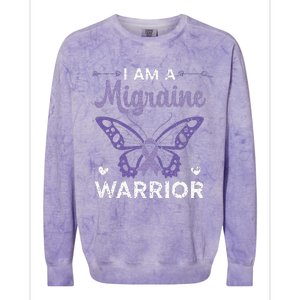 I Am A Migraine Warrior Headache Migraine Awareness Colorblast Crewneck Sweatshirt