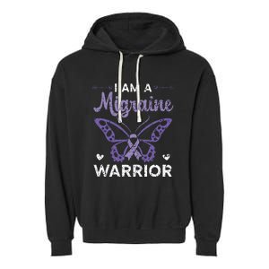 I Am A Migraine Warrior Headache Migraine Awareness Garment-Dyed Fleece Hoodie